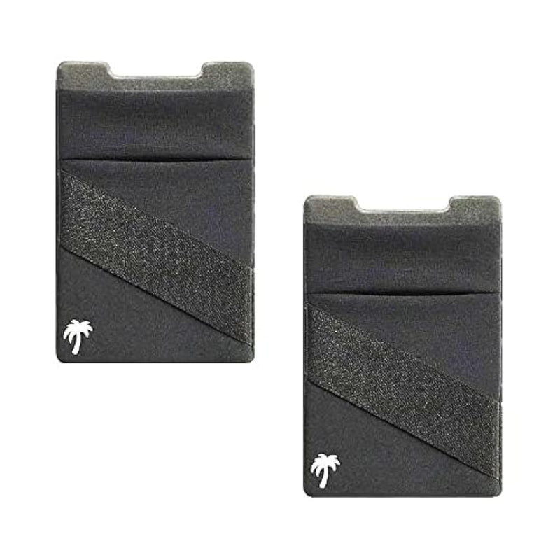 The Stickywallet – Premium Spandex Stick-On Phone Wallet Card Holder For Any Case – Unique Double Pocket Design + Finger Strap (2 Pack)
