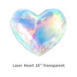 6 Pcs Iridescent Heart & Star Balloons – Rainbow Foil for Under the Sea Parties