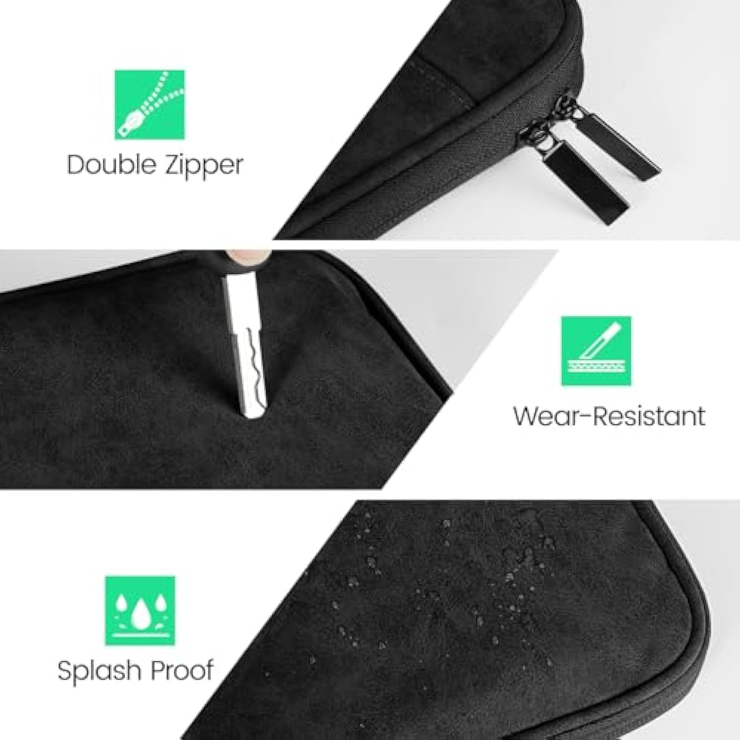 Tablet Sleeve Bag For New 13 Inch Ipad Pro M4/Ipad Air M2 2024, 12.9 Inch Ipad Pro 6/5/4/3, 12.4 Inch Galaxy Tab S8+/S9+/S9 Fe+, Surface Pro 9/8, Waterproof Travel For Ipad Case Bag, Black