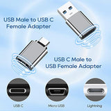 4Pcs Type C To Usb Adapter, Usb To Type C Adapter, 2-Pack Usb C To Usb Adapter