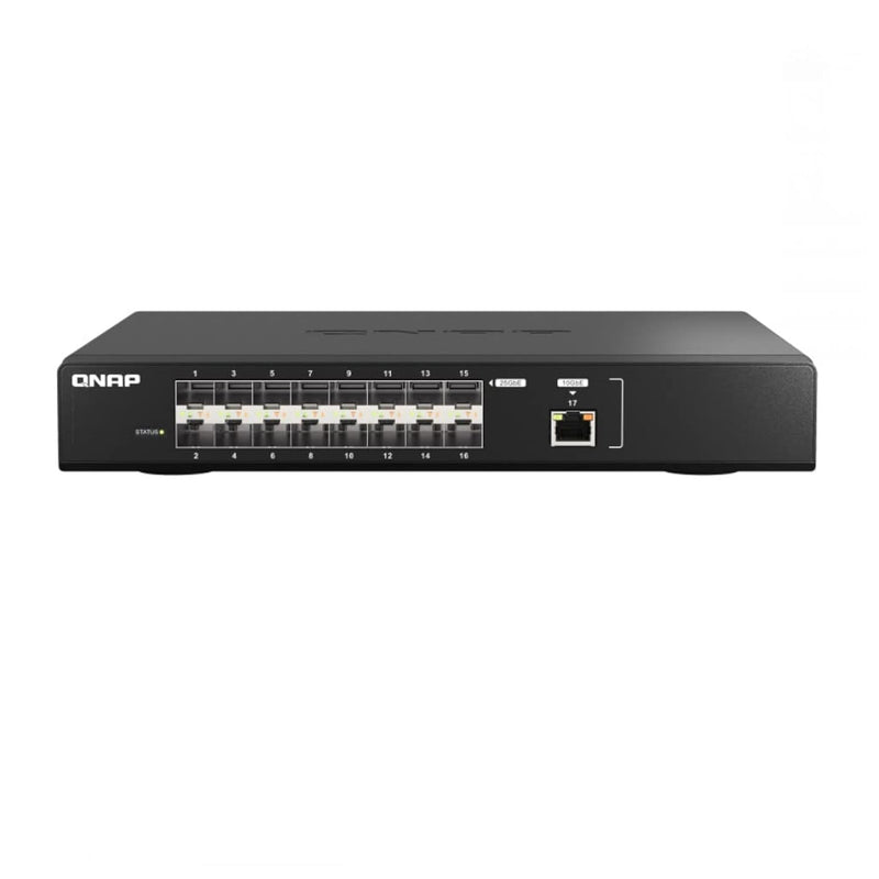 QNAP QSW-M5216-1T-US 16-Port 25GbE Managed Network Switch with 10GbE connectiv