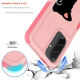 Samsung Galaxy A37 5G Case with Pink Cat Ear Design, Heavy Duty Protection, Rugged Hard Armor, Drop Proof, Shock Absorbing, Anti Slip, Compatible with Samsung Galaxy A37 5G