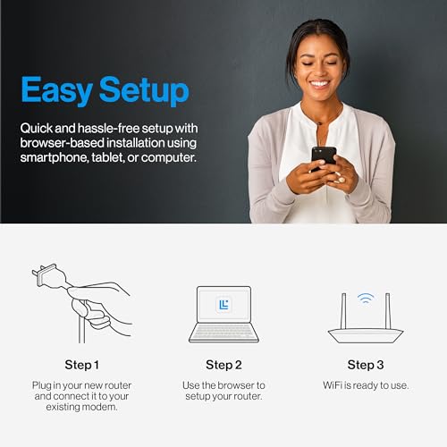 Wifi 5 Router | 1,500 Sq. Ft Coverage | 20+ Devices | Speeds Up To (Ac1200) 1.2Gbps | Ln3101-Amz | 2024 Release