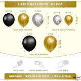 85 Pcs Gold and Black New Year Balloon Arch Kit with Backdrop for 2026 Party