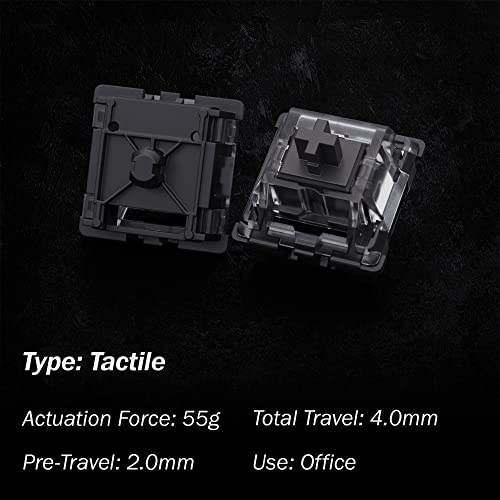 Ks-15 Optical Switches For Mx Mechanical Gaming Keyboard | 55G Force | Tactile| Clear Top Rgb Switches For Backlit Keyboard | (65 Pcs, Brown)