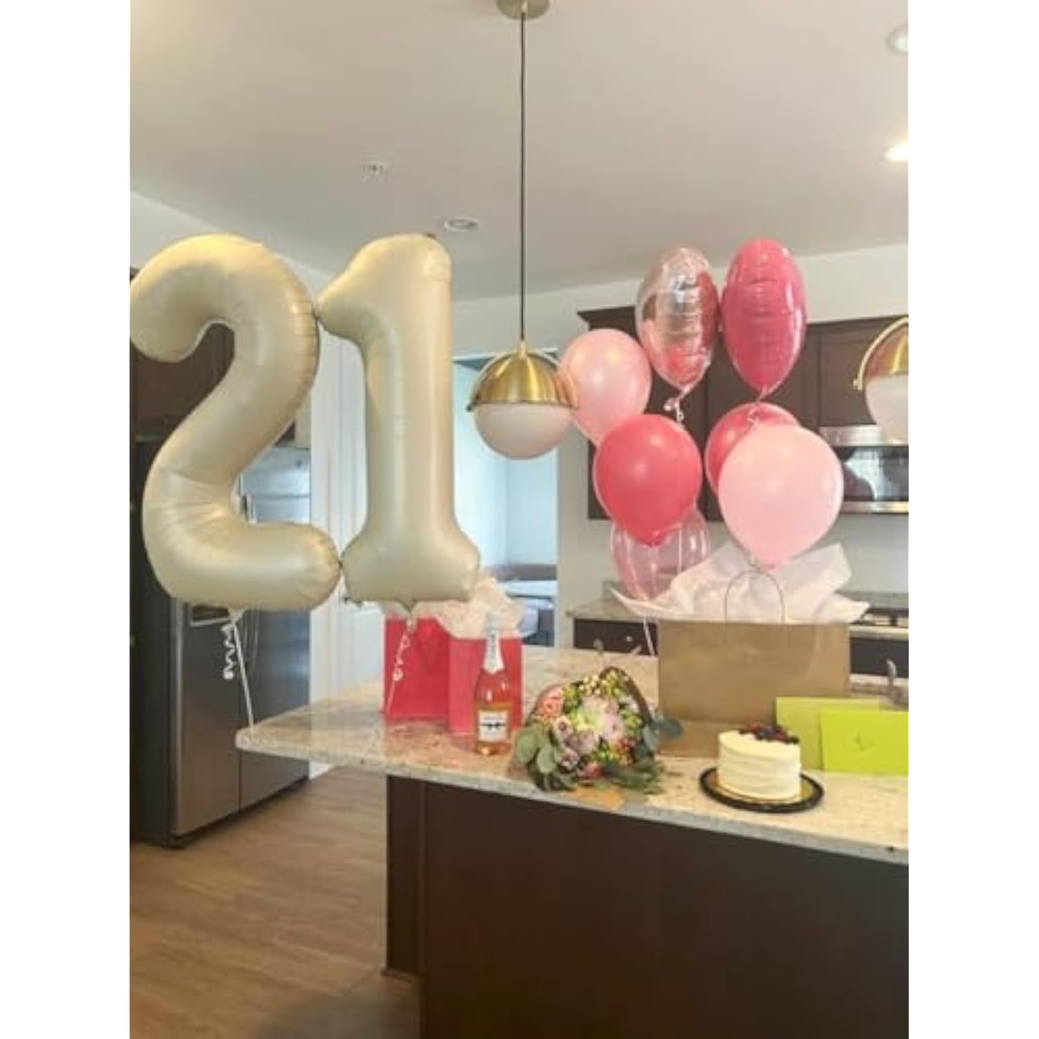 Number Balloons 1, 40 Inch One Balloons For 1St Birthday Girl Boy 1 11 21 Party Decorations Baby Shower Photo Shoot, Cream White 1 Balloon