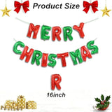 Merry Christmas Balloon Banner Red And Green Letters Merry Christma Balloons For Christmas Foil Balloons Party Decorations