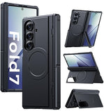 for  Galaxy Z-Fold-7 Case: Magnetic Shockproof Rugged [Dual-Stand] [Hinge Protection] [Fit for Magsafe] Durable Silicone Matte Armor