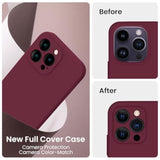 Designed For Iphone 14 Pro Max Case, Silicone Upgraded [Camera Protection] Case With [2 Screen Protectors], Soft Anti-Scratch Microfiber Lining Inside, 6.7 Inch, Plum