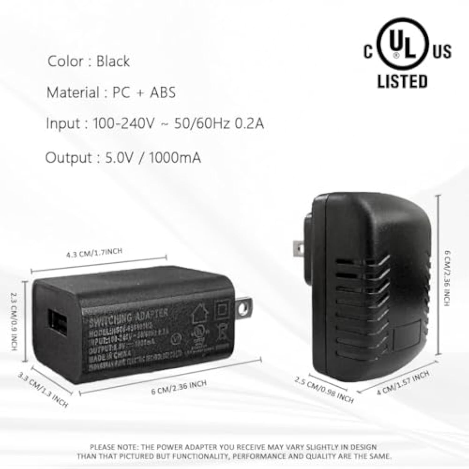 5V1A Power Adapter, Usb-A To Micro Usb Cable & Wall Charger Compatible Aquarium Led Lights, Android (Product Type May Vary)