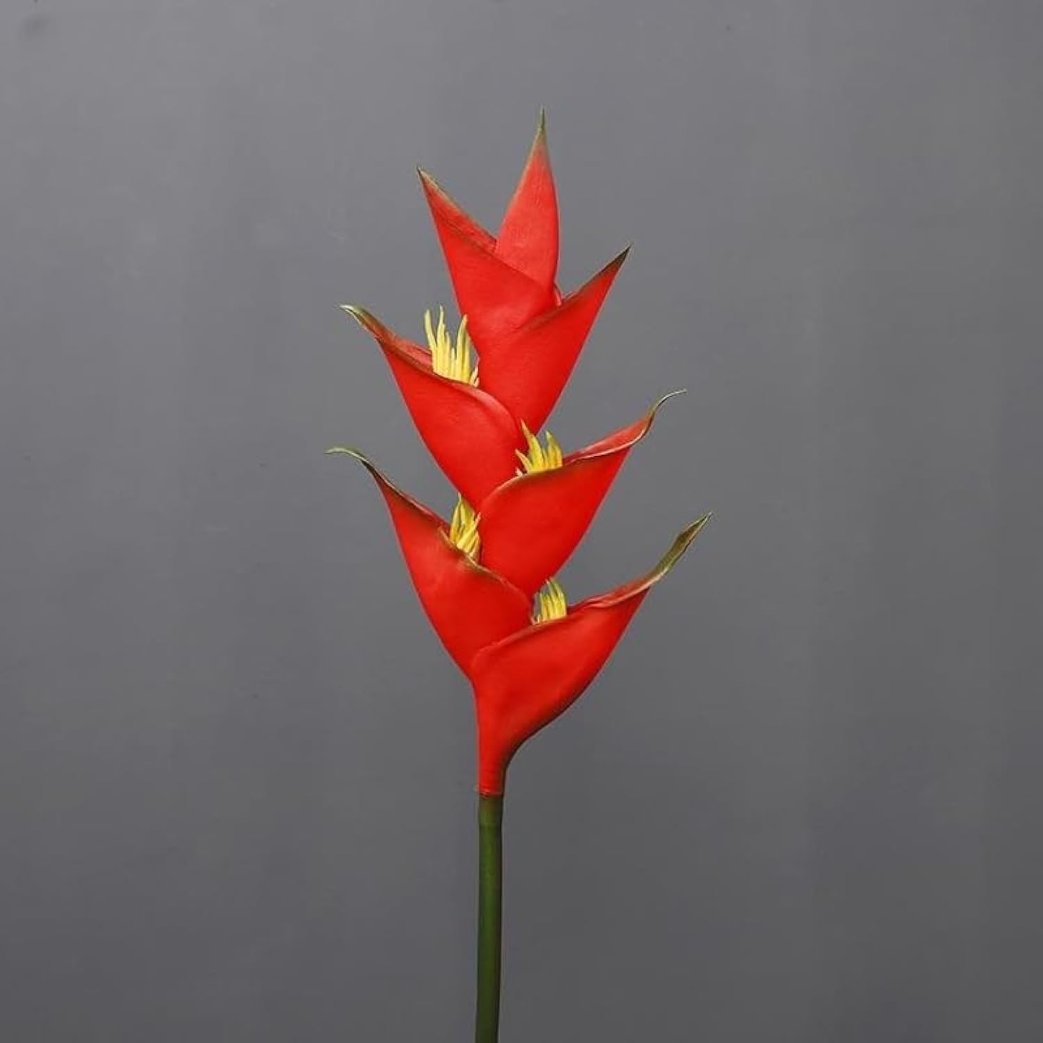 2 Pack Large Bird Of Paradise Heliconia Stem Artificial Flowers,Greenery Plants 1 Stem 7 Petals Fake Flowers Permanent Flower,Used For Diy Party, Office, And Home Decoration Display (Red A)