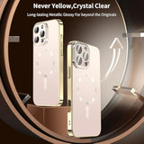 Magnetic Case For Iphone 16 Pro Max Case And Privacy Screen Protector Built In Camera Cover[Non-Yellowing] For Phone Case 16 Promax Metallic Glossy Luxury Girl Women-Titanium Gold