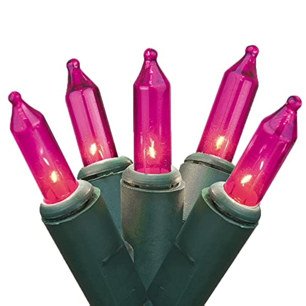 Holiday Pride Pink Lights With Green Wire - 100 Count Pink Christmas Tree Lights (22.5 Ft) - Indoor/Outdoor Use - Ul Lis