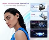 A7 Open Ear Clip-On Headphones For Glasses Wearers - Safe For Running & Streets, 4.7G Weightless Fit, 40H Battery, Bluetooth 5.4, Black