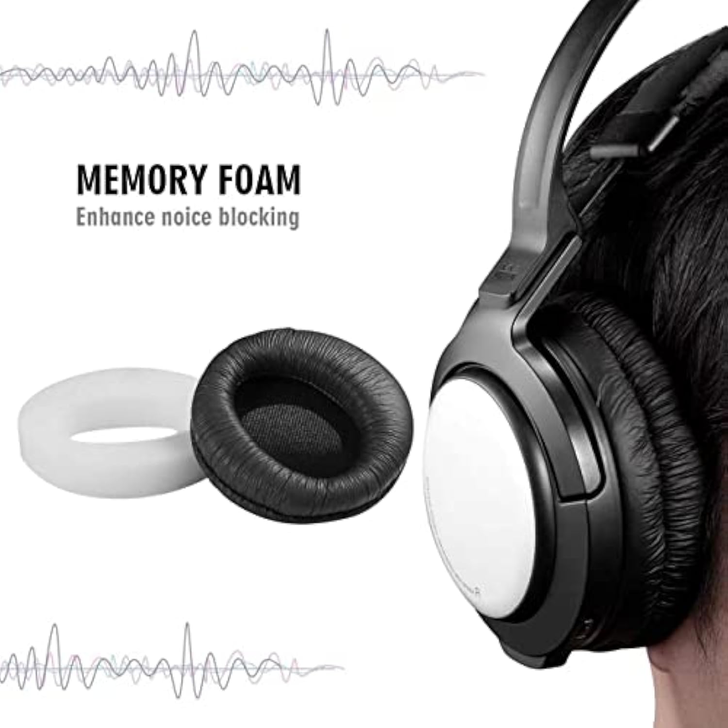 Replacement Earpads For Sony Mdr-Rf970R 960R Rf925R Rf860F Rf985R, Headphones Ear Pads Cushion Headset Ear Cover With Memory Form