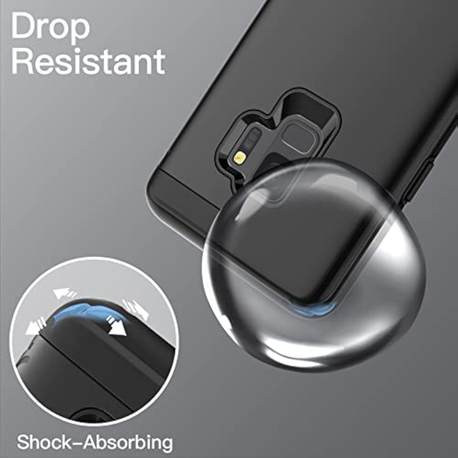 JETech Heavy Shockproof Case for Samsung Galaxy S9, Dual Layer Rugged Protective Phone Cover with Shock-Absorption (Black)