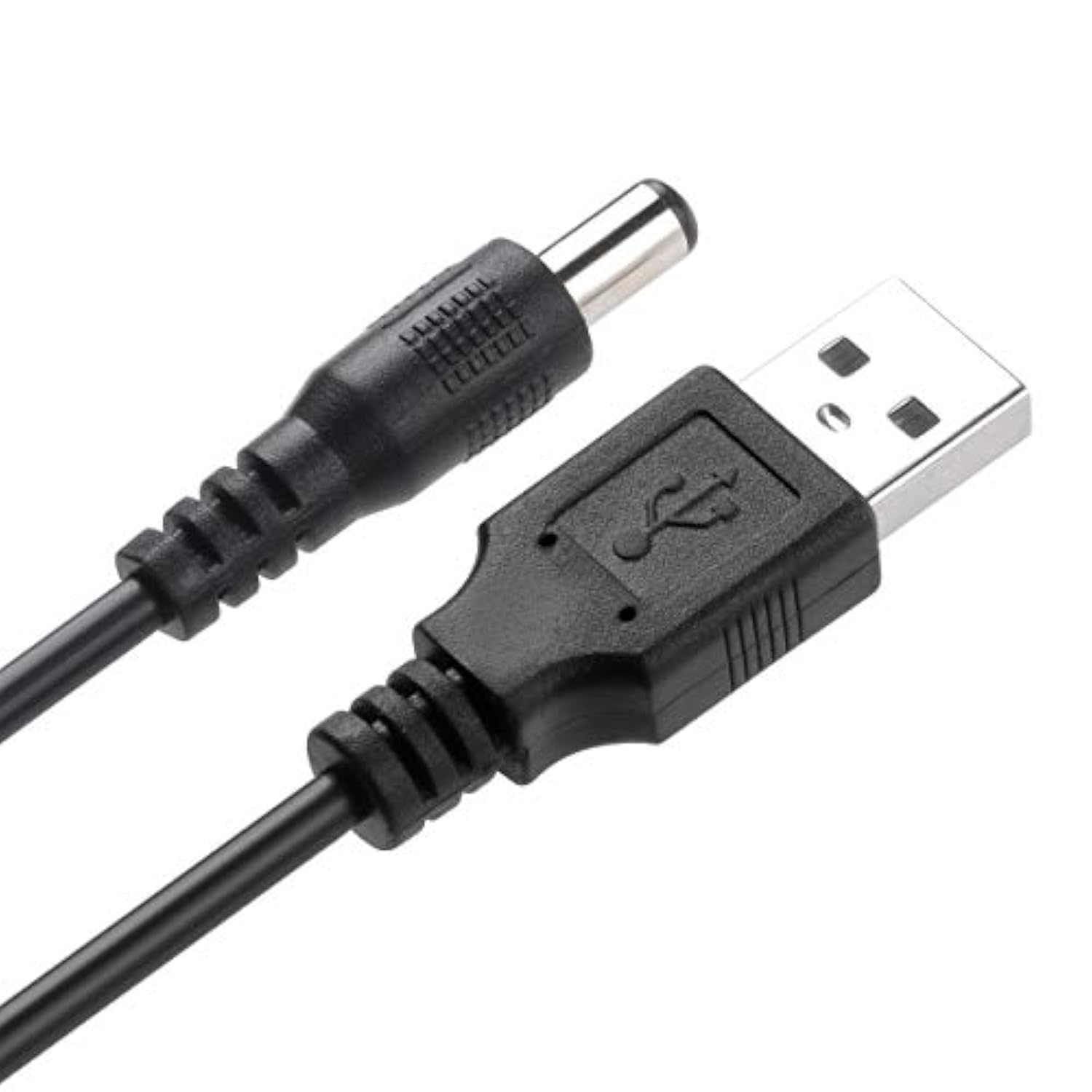 Usb 2.0 A Male To Dc 5.5X2.1Mm 5 Volt 24Awg Dc Connector Charge Barrel Jack Power Cable Black, 3Ft (Max 2.5 Ampere Power Cable, Center Pin Positive),2Pack