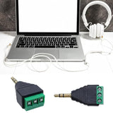 6Pcs 3.5Mm Stereo Male To Av 3-Screw Terminal Block Headphone Balum Connector