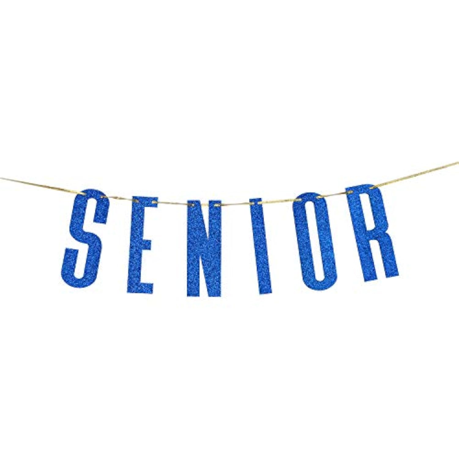 Navy Blue Glitter Senior Banner Congrats Grad Graduation Party Bunting Decor