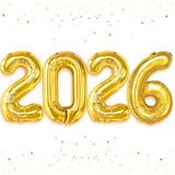 Gold 2026 Number Balloons 16Inch New Year Eve Party Decorations