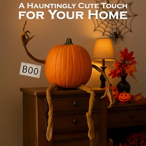 Plow & Hearth Set of 4 Bendable Pumpkin Arms and Legs | Twisting Vines for Halloween Pumpkin Carving DIY Crafts for Kids | Includes 2 arms and 2 Legs | Outdoor & Indoor Halloween Decorations