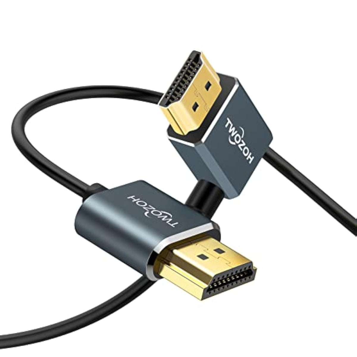 Flexible Hdmi To Hdmi Cable Left Angled 90° 1Ft, Ultra Thin And Slim Hdmi Cord