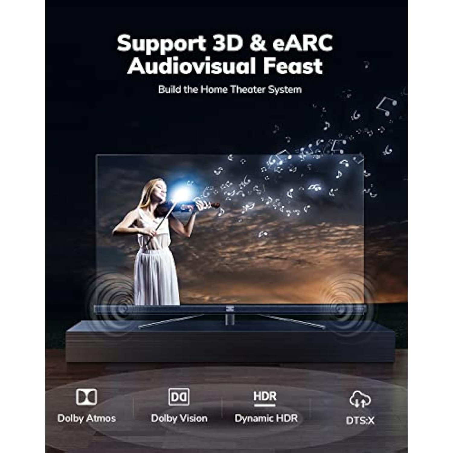 8K Hdmi 2.1 Cable 30Ft, 48Gbps Ultra High Speed Black Braided Hdmi Cord - Get