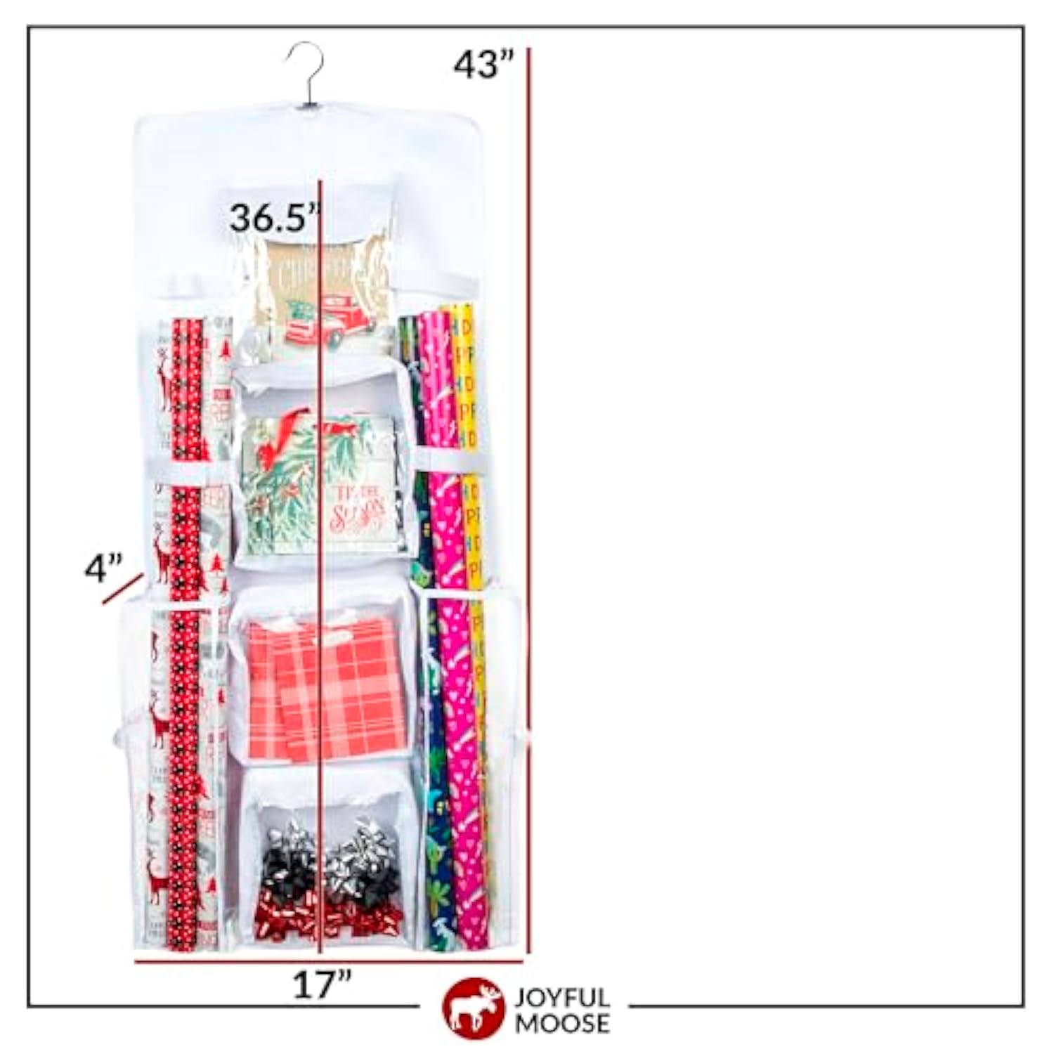 Gift Bag Organizer Wrapping Paper Storage Container Christmas Gift Wrap Holder (Black)