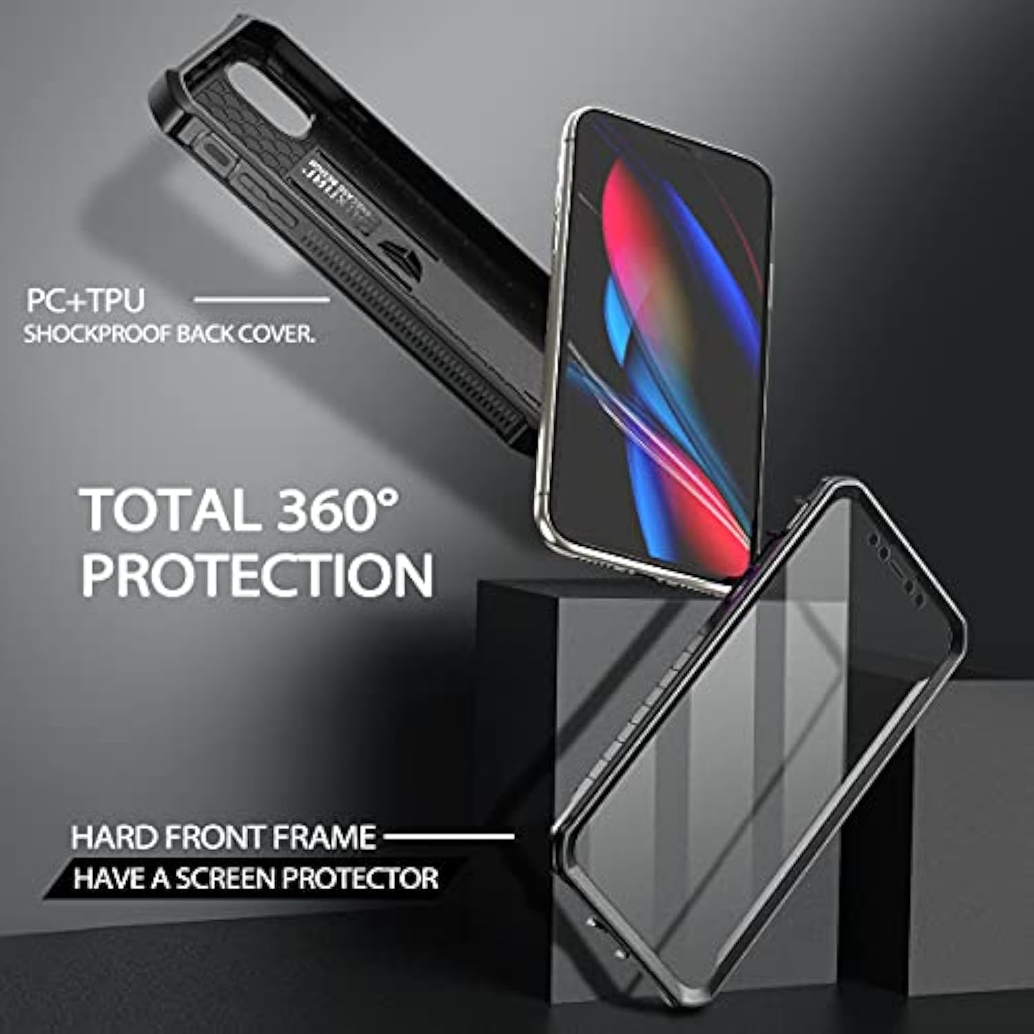 For Iphone 11 Case, [Built In Screen Protector And Kickstand] Heavy Duty Grade Protection Shockproof Protective Cover For Iphone 11, 6.1 Inch Dark Black