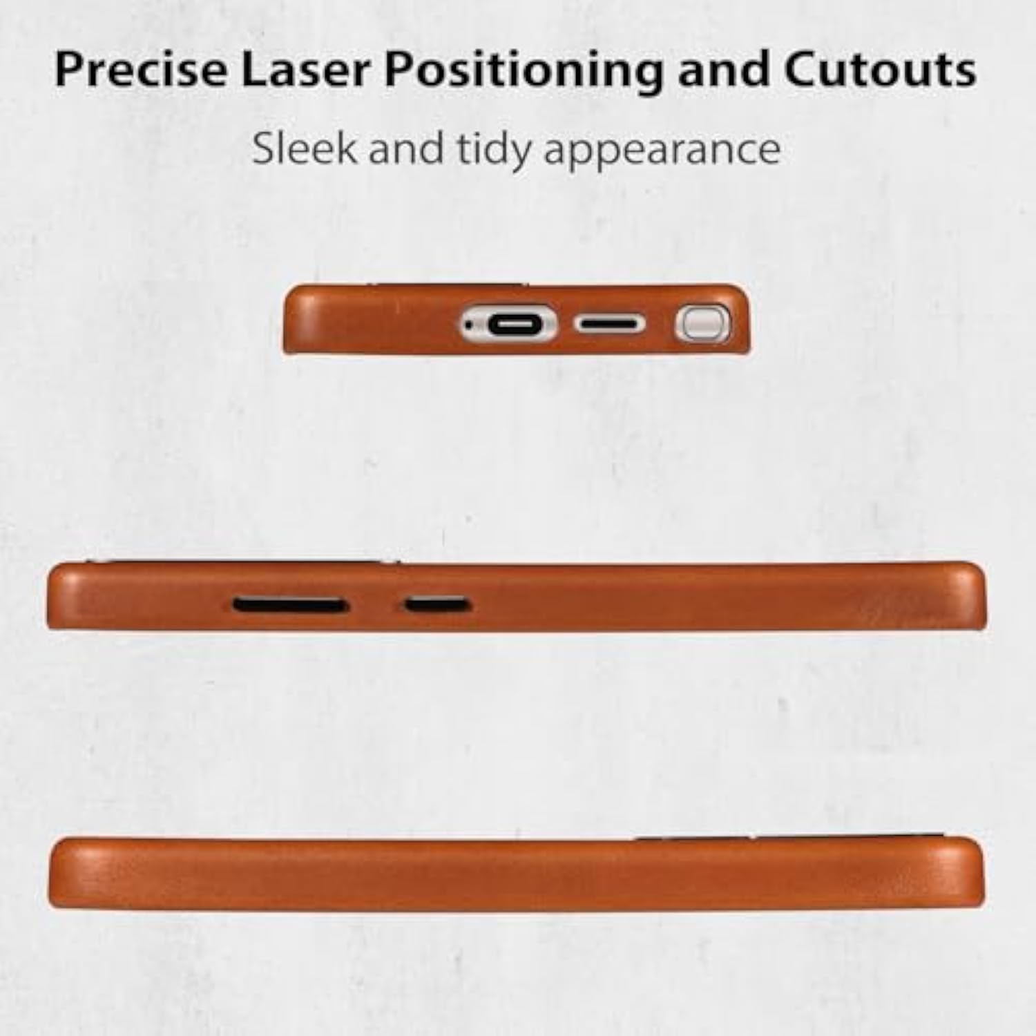 Leather Case For Samsung Galaxy S25 Ultra Compatible With Magsafe, Premium Full-Grain Vegetable-Tanned Leather, Rich Patina, Secure Grip, Metal Buttons, Smooth & Luxury Cover, Saddle Brown