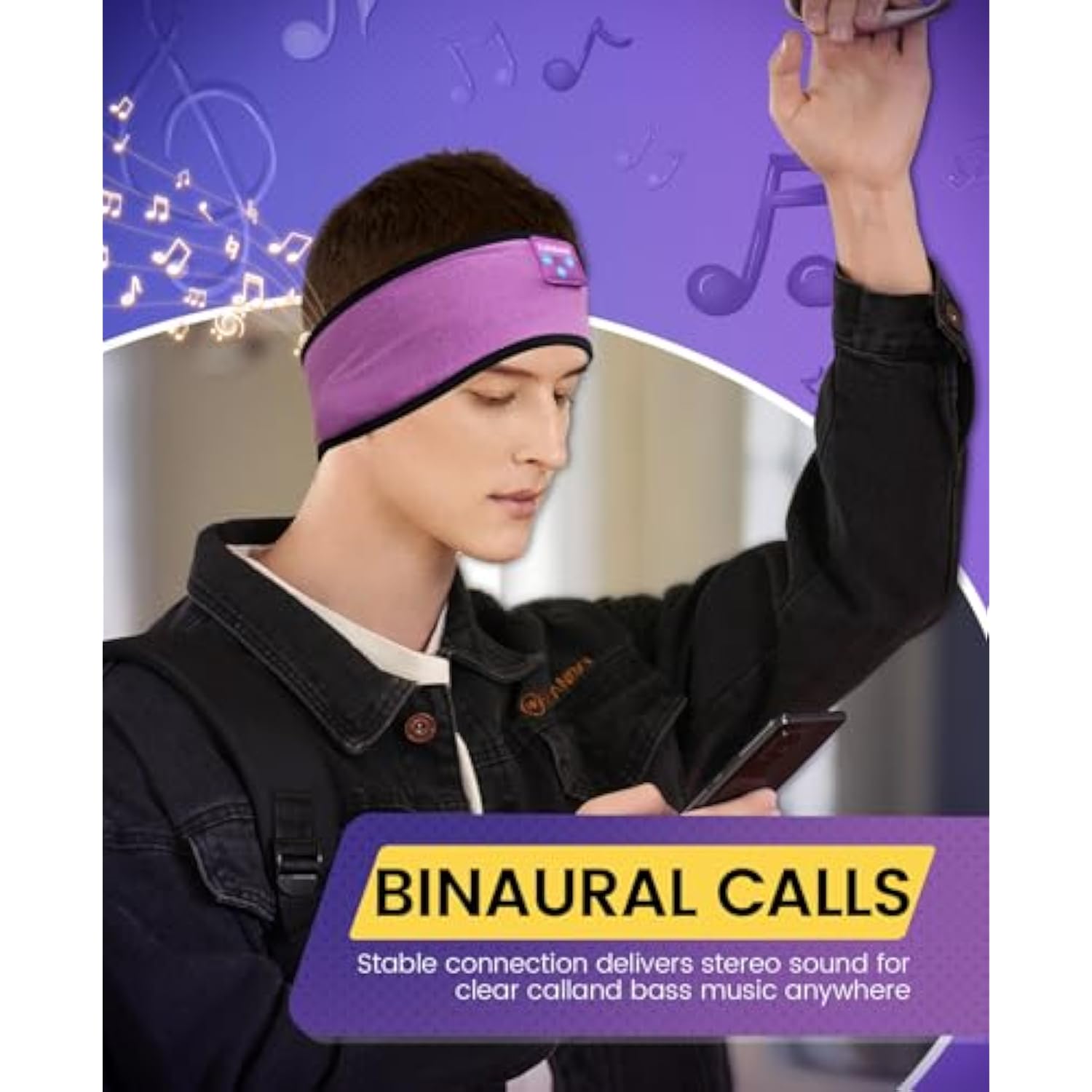 Sleep Headphones, Wireless Bluetooth Sports Headband Headphones With Built In