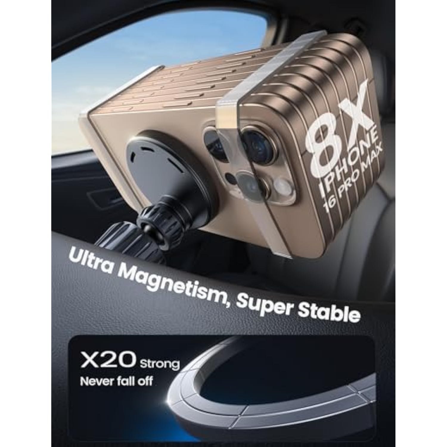 15W For Magsafe Car Mount Charger - [3-In-1 Upgraded Intelligent Chip] 360° Wireless Car Phone Holder Charger Vent Dashboard Magnetic Phone Holders For Your Car For Iphone 16 15 Pro Max