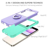 Samsung Galaxy Z Flip 6 Rugged 2-in-1 Shockproof Case with Ring Purple