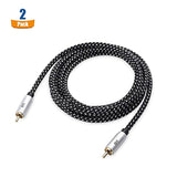 Cable Matters Braided 2-Pack Shielded Subwoofer Cable - 6ft / 1.8m, RCA Cord, Digital Coaxial Audio Cable for LFE Subwoofer, Home Theater Systems, and More