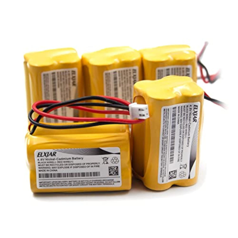 (5-Pack) 4.8V 800Mah Ni-Cd Battery Pack Replacement For Emergi-Lite Bl93Nc487, Exit Light Co Baa-48R, Interstate Nic0186, Dantona Custom-43, Osi Osa-126, Lithonia Elb-Cs06 Emergency Exit Lights