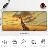 Cute Giraffe Gaming Mouse Pad, 31.5"×11.8" Extended Desktop Mouse Pads For Keyboard Laptop Computer, Large Desk Mat With Stitched Edges For Work Office Desk Decor (Sunset Giraffe)