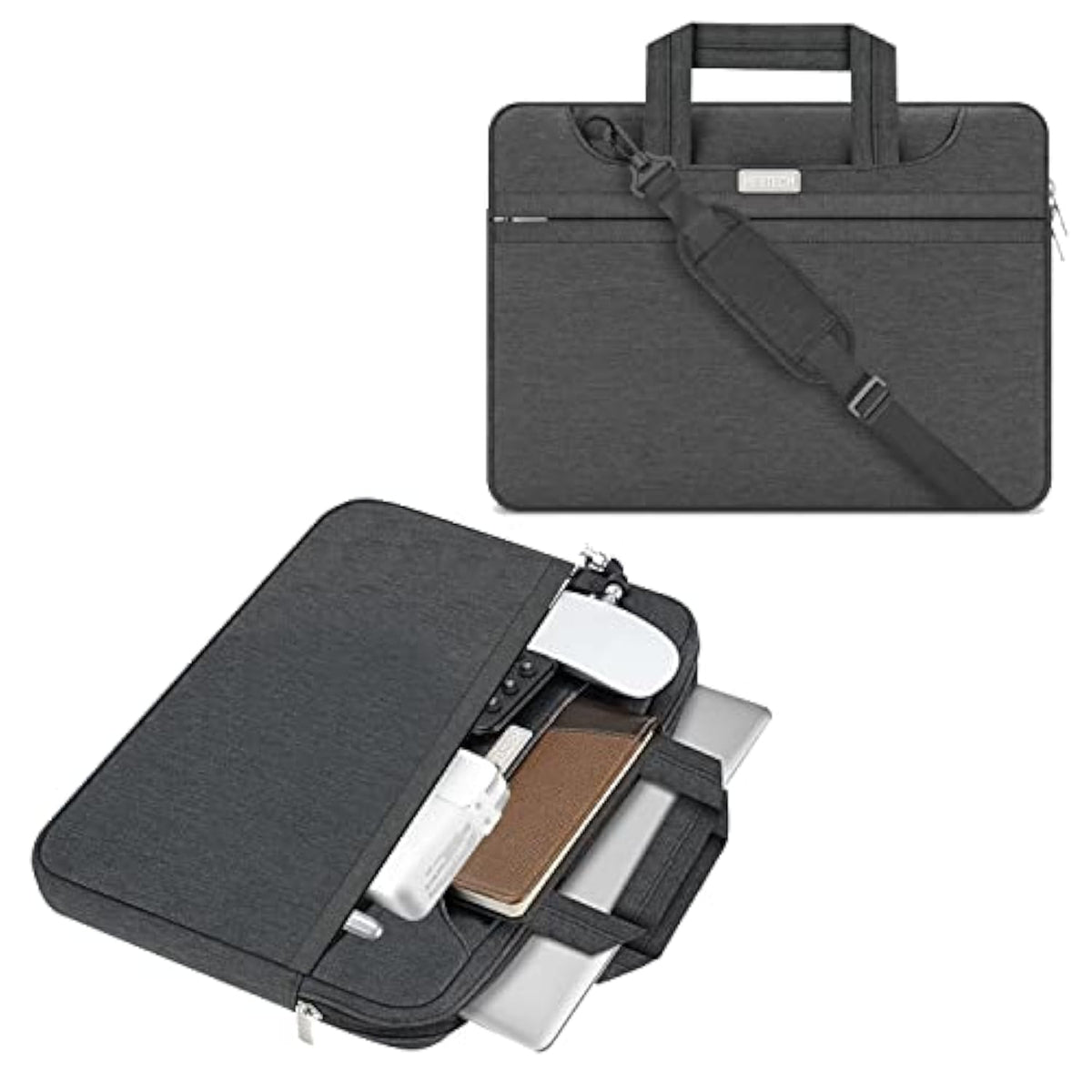 14 Inch Laptop Sleeve Bag Compatible With Apple Macbook Air 13In M3/Macbook Pro 14In M3 Max/Hp/Dell/Lenovo/Samsung/Asus,Travel Laptop Shoulder Bag,Black