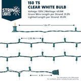 Clear Christmas String Lights Indoor,300(2X150) Mini Warm White Fairy Light,62.4Ft Lighting Decor For Patio Dorm Classro