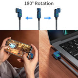 100W 180° Rotation Magnetic Charging Cable, 2 In 1 Usb C To Usb C/Lightnlng Ch