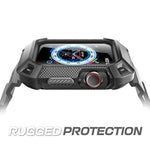 SUPCASE for Apple Watch 9/8/7/6/SE/5/4 45/44mm Case with Band (Unicorn Beetle Pro), [Anti-Scratch] [Bumper Protector] Rugged Men Cover with Adjustable Strap Band for iWatch 9/8/7/6/SE/5/4, Black