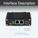 Industrial Poe Pd Switch, Powered Only By Poe (802.3At/Bt), Usb-C Pd 3.0, 1000Mbps Ethernet For Security Cameras, Ip Cameras, Robotics, Nvr, Phones, Tablets