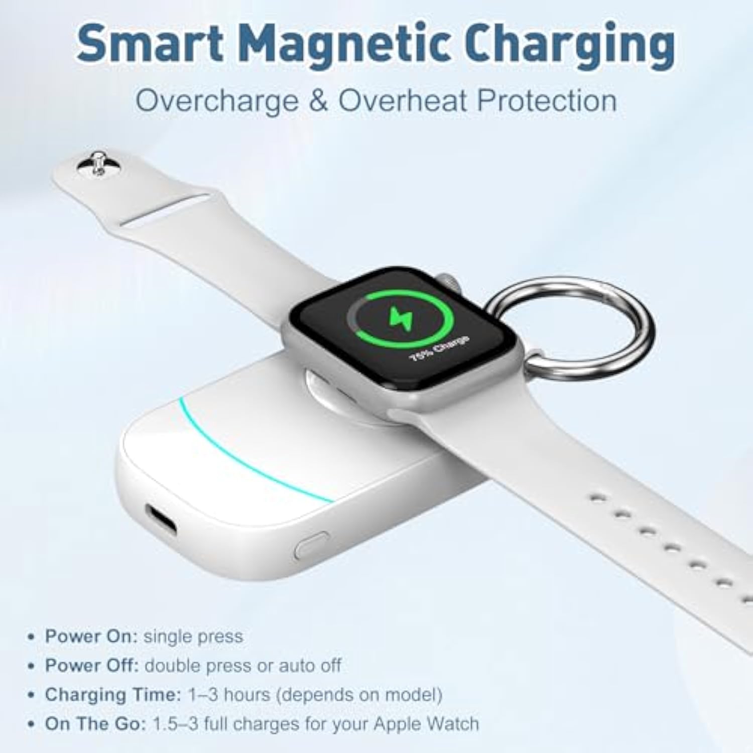 Portable Charger For Apple Watch Se - 2500Mah Travel Charging For Apple Watch Series 10 Charger Compatible With Iwatch Uitra 2/9/8/7/6/5/4/3/2/Uitra