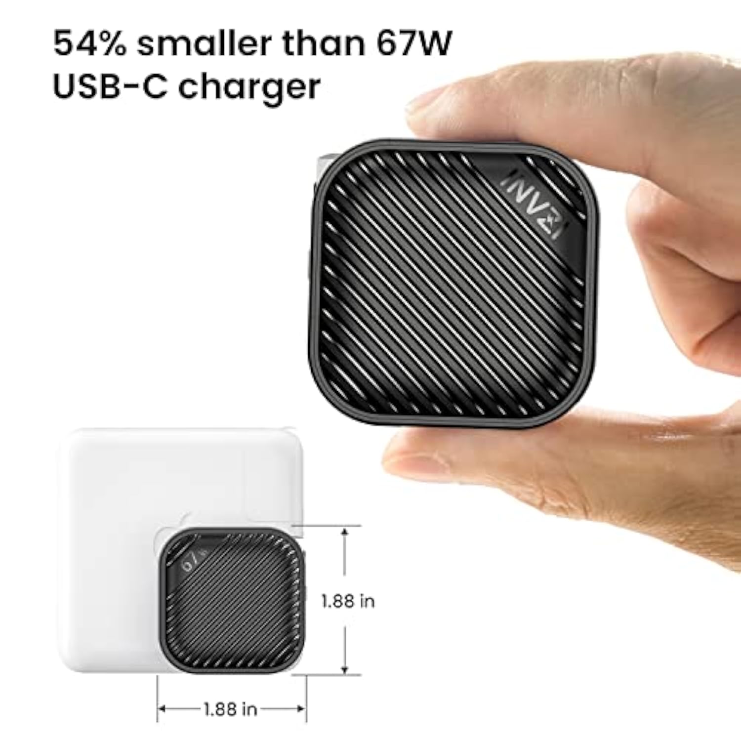 Ganhub Usb C Charger 67W, Gan Iii Pps Mini Fast Foldable Power Adapter With Usb-C Cable For Macbook Pro/Air, Galaxy S24, Dell Xps, Hp, Iphone 16/15 Pro, Ipad Pro, Steam Deck, Laptops