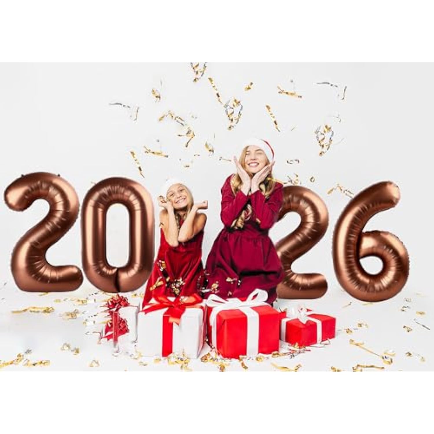 2026 Coffee Brown Balloon Numbers 40in for New Year Eve Party Decorations