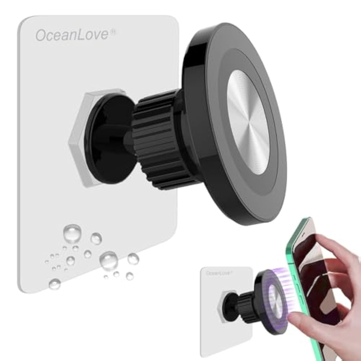 MagSafe Wall Mount, Rotatable Magnetic Phone Holder, Waterproof, Self-Adhesive