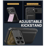 iPhone 17 Pro Case with Card Holder and Kickstand, Black - Compatible with iPhone 17 Pro 6.3 Inch