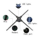 3D Hologramfan, 25.6 Hologramfan Projector Hd Led Holographic Christmas Tree Advertising Display With Remote,Bluetooth,Splicing,1500+ Video Library For Business Store Signs,Bar,Party,Halloween