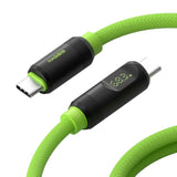 Usb 4 Cable, Led Display Usb C 240W Fast Charging Cable With 8K@60Hz 40Gbps Data Transfer Thunderbolt 4/3 Video Cord For Iphone 16 15 Pro Max, Ipad, Macbook Pro Air (Braided, Green, 3.3Ft)