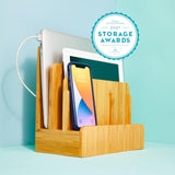 Great Useful Stuff G.U.S. Multi-Device Charging Station Dock & Organizer - Multiple Finishes Available. For Laptops, Tablets, And Phones - Strong Build, Eco-Friendly Bamboo