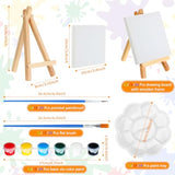 158 Pcs Paint Party Favors Include Mini Watercolor Paint Set Small Canvas With Easel Palette Brush Stickers Tattoo Sticker Keychain For Class Birthday Art Party (Classic Style)